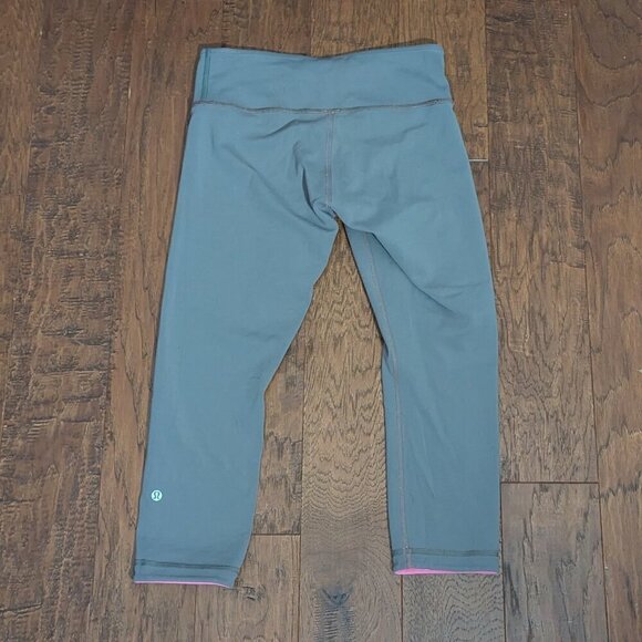 Lululemon Wunder Under Crop Reversible 8 bleached coral gray - Picture 5 of 8